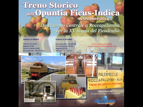 Nuova offerta - TRENO Storico PER SAGRA del FICO D'INDIA DI Roccapalumba a Palermo (PA)