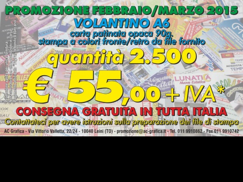 Nuova offerta - Promozione Febbraio/Marzo 2015 a Leinì (Torino)
