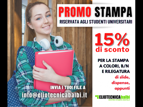 Nuova offerta - PROMOZIONE PER STUDENTI UNIVERSITARI a Pieve di Soligo (Treviso)