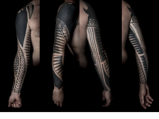 Blackwork tattoo, tatuaggio tribale by Mattia Jey,...