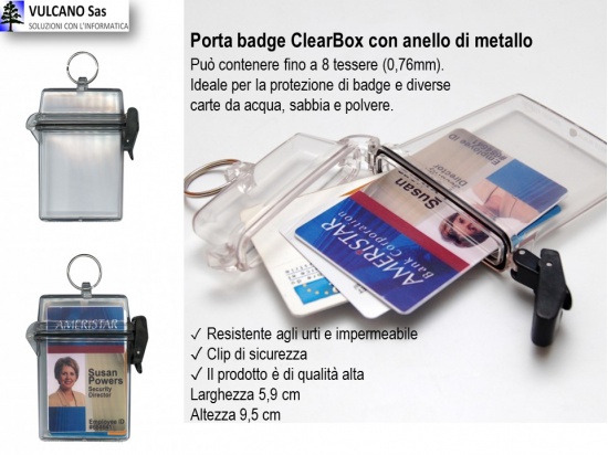 Porta badge ClearBox è una custodia impermeabile ...