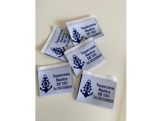 Etichette tessute per la Tappezzeria Nautica De Si...