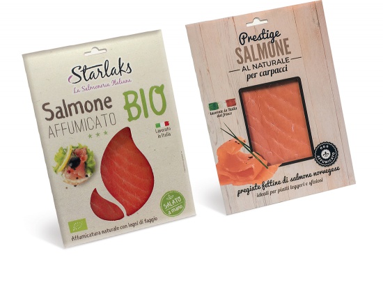 Progetto packaging confezione salmone...