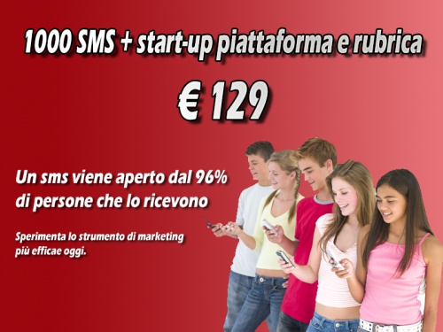 1000 SMS + Start-up piattaforma 129 €