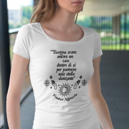 Caos - Nietzsche - T-Shirt bianca Donna