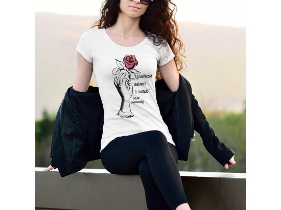 La bellezza - Dostoevskij - T-Shirt bianca Donna