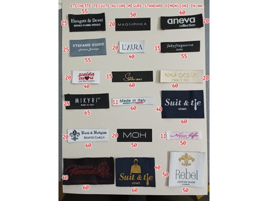 Etichette tessute per abbigliamento a Milano